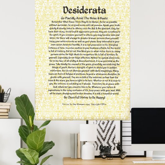 DESIDERATA-Poster van Max Ehrmann MANY SIZES Poster (Thuiskantoor)