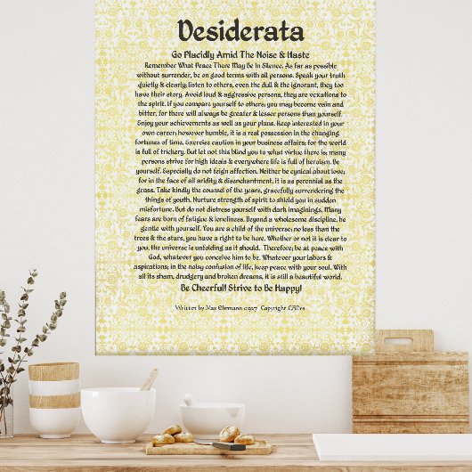 DESIDERATA-Poster van Max Ehrmann MANY SIZES Poster (Keuken)