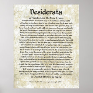 DESIDERATA-Poster van Max Ehrmann MANY SIZES Poster