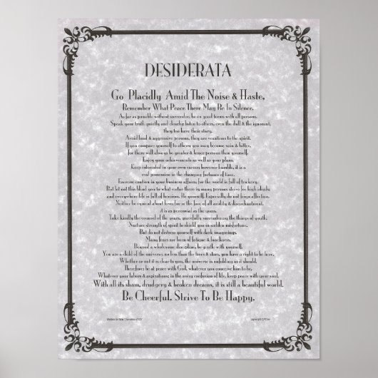 DESIDERATA-Poster van Max Ehrmann MANY SIZES Poster (Voorkant)