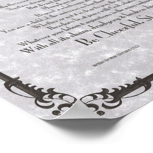 DESIDERATA-Poster van Max Ehrmann MANY SIZES Poster (Hoek)