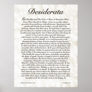 DESIDERATA-Poster van Max Ehrmann MANY SIZES Poster