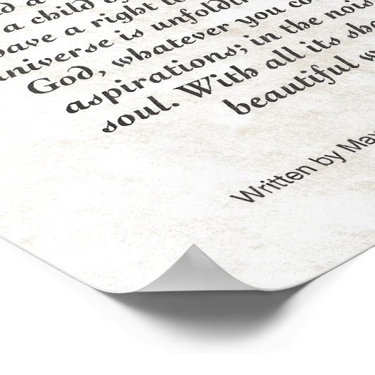 DESIDERATA-Poster van Max Ehrmann MANY SIZES Poster (Hoek)