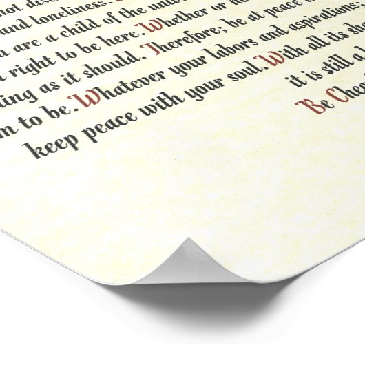 DESIDERATA-Poster van Max Ehrmann - Romanesque Poster (Hoek)