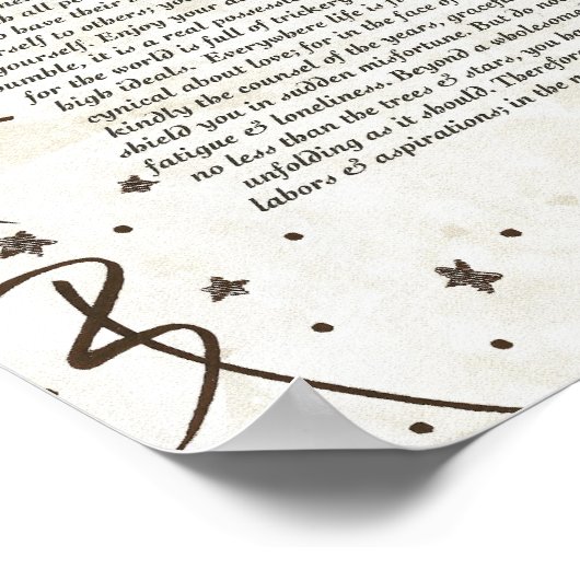 DESIDERATA-Poster van Max Ehrmann-Shining Star Poster (Hoek)