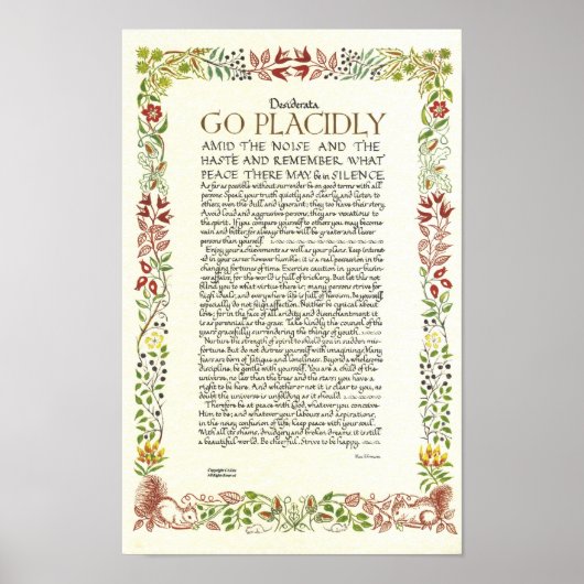 DESIDERATA-Poster van Max Ehrmann - Wildbloemen Poster (Voorkant)