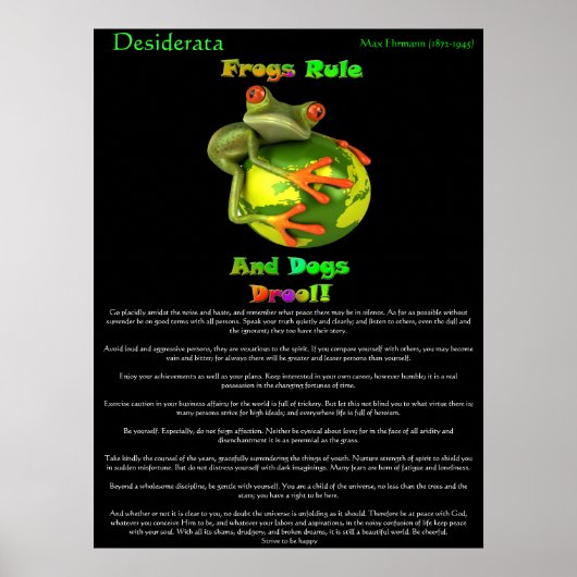 Desiderata Posters frog rule (Voorkant)