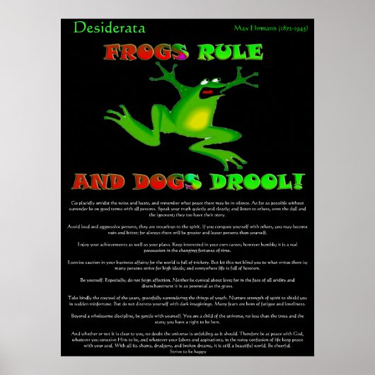 Desiderata Posters kikker (Voorkant)