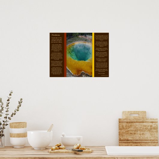 DESIDERATA-Posters met waterslang Poster (Keuken)