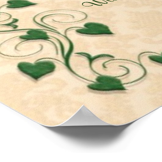 Desiderata prose Ivy op licht perkament Poster (Hoek)