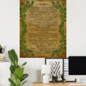 Desiderata prose Large ivy on parchment Poster (Thuiskantoor)