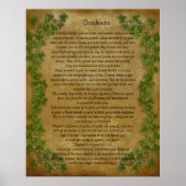 Desiderata prose Large ivy on parchment Poster (Voorkant)