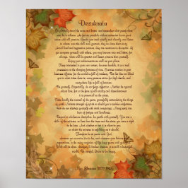 Desiderata-prose op achtergrond van volledige kleu poster