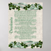 Desiderata prose op Ierse linen-look background Poster (Voorkant)