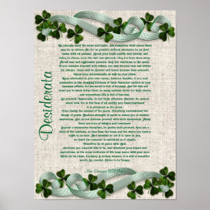 Desiderata prose op Ierse linen-look background Poster