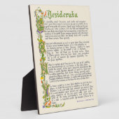 Desiderata, proza uit 1920 van Max Ehrmann Fotoplaat (Zijkant)