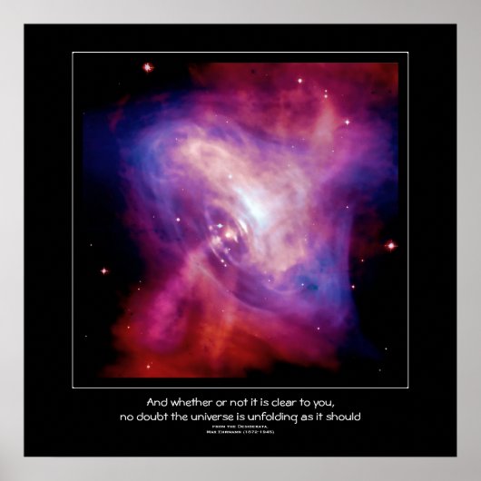 Desiderata quote - Crab Pulsar, Neutron Star Poster (Voorkant)