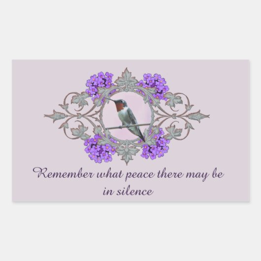 Desiderata Quote en vredige kolibrie Rechthoekige Sticker (Voorkant)