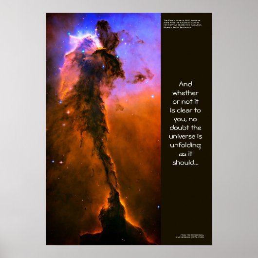 Desiderata Quote, Pillars of Creation Eagle Nebula Poster (Voorkant)