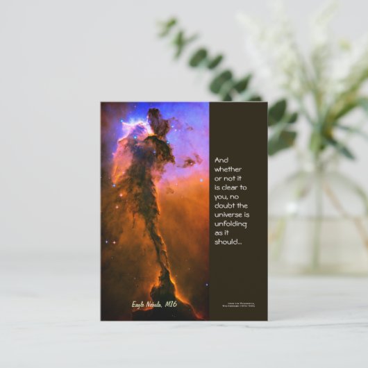 Desiderata Quote - Tower in Eagle Nebula, M16 Briefkaart (Staand voorkant)