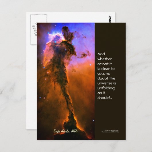 Desiderata Quote - Tower in Eagle Nebula, M16 Briefkaart (Voorkant / Achterkant)