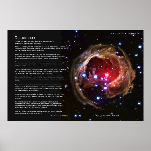 Desiderata - Red Superreuze Star V838 Monocerotis Poster (Voorkant)