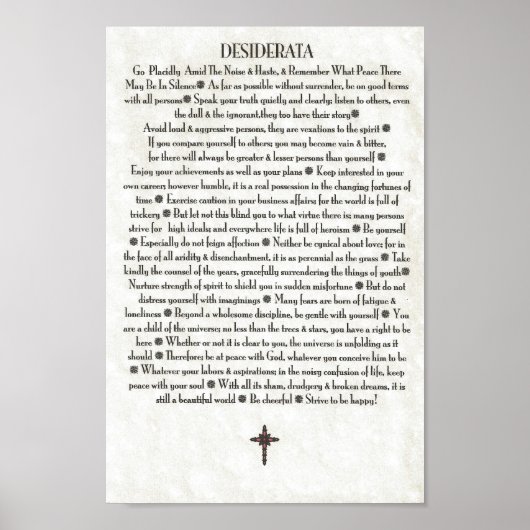 DESIDERATA Rode Kruis Poster (Voorkant)