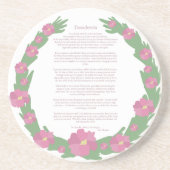 Desiderata Roze bloemenkrans van Max Ehrmann Zandsteen Onderzetter (Voorkant)