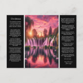 Desiderata Roze en Goud, Stilte en Zwanen Briefkaart (Voorkant)