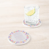 Desiderata Roze Paarse bloemenkrans Zandsteen Onderzetter (Zijkant)