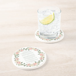 Desiderata Roze Roos Krans Zandsteen Onderzetter