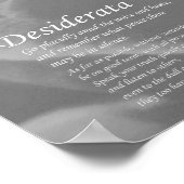 Desiderata - Satin Texture Roos in zwart-wit Poster (Hoek)