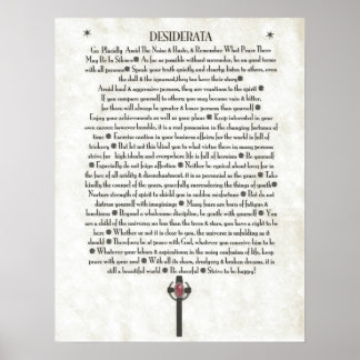 DESIDERATA Scepter Crucifix Poster