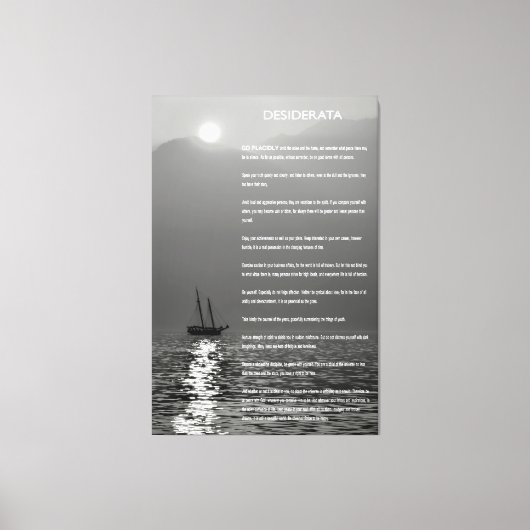 DESIDERATA-schemering Canvas Afdruk (Voorkant)