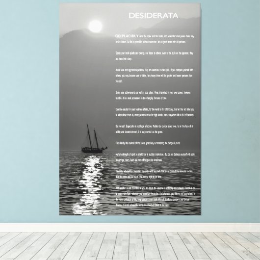 DESIDERATA-schemering Canvas Afdruk (Insitu (Houten vloer))