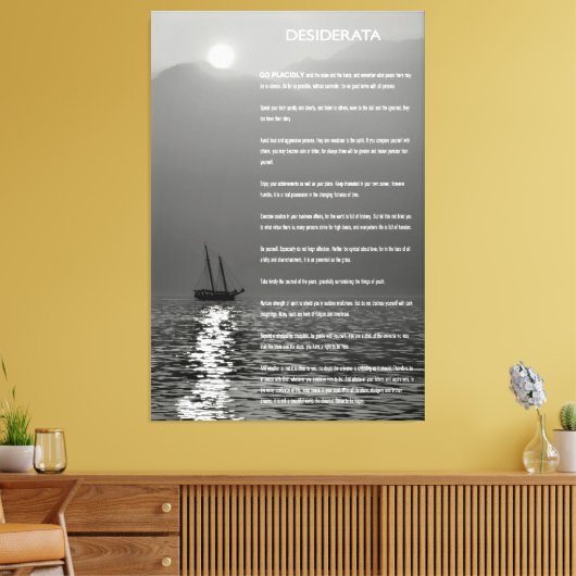 DESIDERATA-schemering Canvas Afdruk (Insitu (Woonkamer))