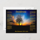 Desiderata silhouette van een wilde boom briefkaart (Voorkant / Achterkant)