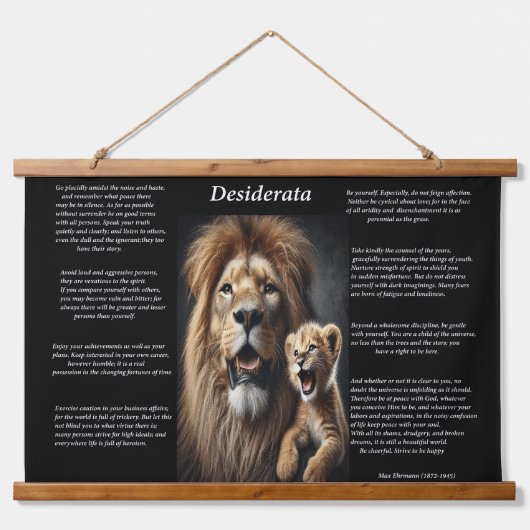 Desiderata: Speelse ontdekking van welpen Hangend Wandkleed (Voorkant)