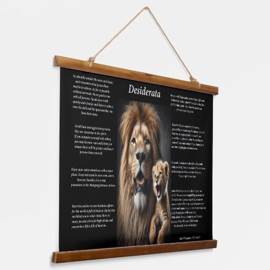 Desiderata: Speelse ontdekking van welpen Hangend Wandkleed (Gebogen)