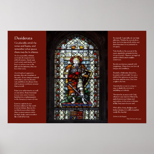 Desiderata, St. George, Dragon gekleurd glas raam Poster (Voorkant)