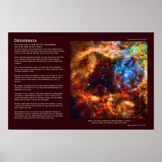 Desiderata - Stellar Nursery in Tarantula Nebula Poster (Voorkant)
