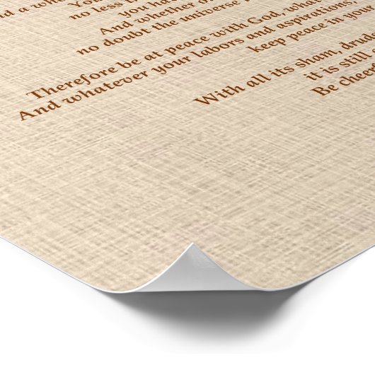 Desiderata Straw Poster (Hoek)