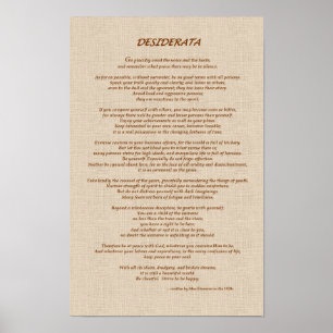Desiderata Straw Poster