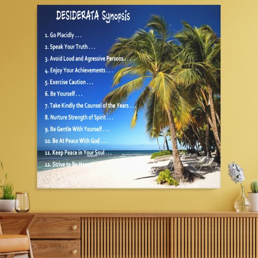 DESIDERATA Synopsis - Lounge under the Palms Canvas Afdruk (Insitu (Woonkamer))