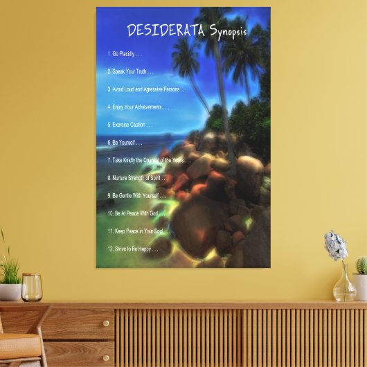 DESIDERATA Synopsis Mystical Rocky Beach Canvas Afdruk (Insitu (Woonkamer))