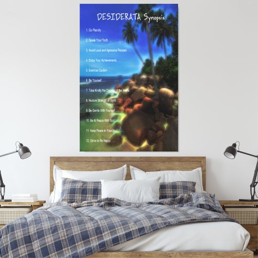 DESIDERATA Synopsis Mystical Rocky Beach Canvas Afdruk (Insitu (Slaapkamer))