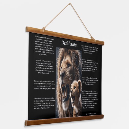 Desiderata: tevredenheid in de trots hangend wandkleed (Gebogen)