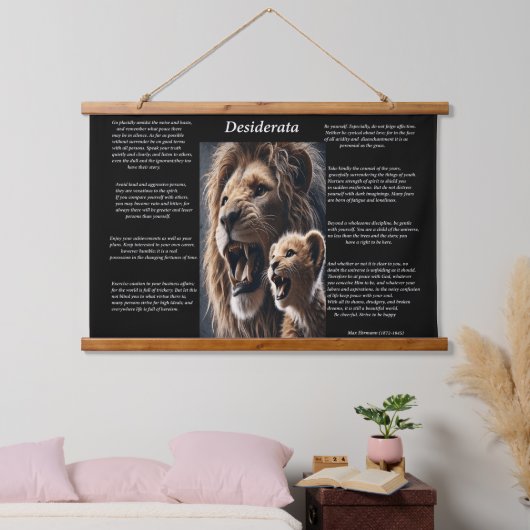 Desiderata: tevredenheid in de trots hangend wandkleed (Slaapkamer)