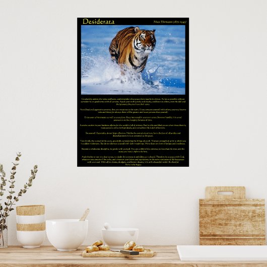 Desiderata Tiger in water Posters (Keuken)