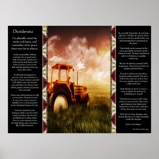 Desiderata Tractor die Posters opblaast (Voorkant)